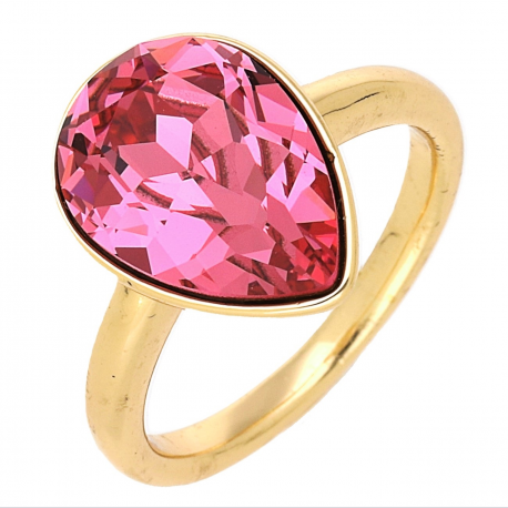 PIERŚCIONEK POZŁACANY 15 MM ROSE CRYSTAL XUPING 69126