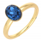 PIERŚCIONEK POZŁACANY 9 MM SAPPHIRE CRYSTAL XUPING 69129