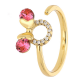 PIERŚCIONEK POZŁACANY 10 MM ROSE CRYSTAL XUPING 69141