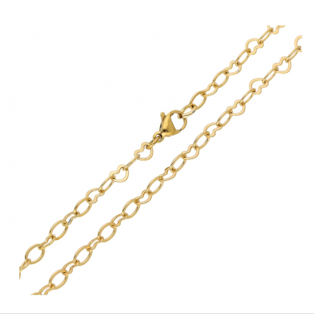 ŁAŃCUSZEK POZŁACANY 68 CM 3,8 MM SERDUSZKOWY XUPING 69155