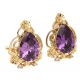 KOLCZYKI POZŁACANE 23/17 MM ŁEZKA AMETYST XUPING 69234