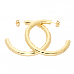 KOLCZYKI POZŁACANE 50/5 MM DMUCHANE ZŁOTE KOŁA XUPING 69263