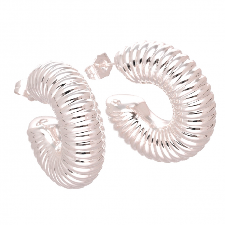 KOLCZYKI PLATYNOWANE 31/10 MM DMUCHANE SREBRNE KOŁA XUPING 69265