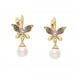 KOLCZYKI POZŁACANE 27/14 MM PEARL ELEGANCE XUPING 69314