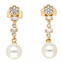 KOLCZYKI POZŁACANE 29/8 MM PEARL ELEGANCE XUPING 69342