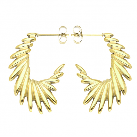 KOLCZYKI POZŁACANE 32/3 MM S. STEEL TTM XUPING 69472