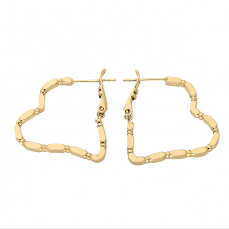 KOLCZYKI POZŁACANE 26/2 MM ZŁOTE SERCA XUPING 69604