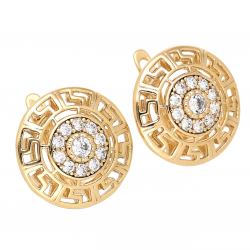 KOLCZYKI POZŁACANE 17 MM GRECKIE KRĘGI XUPING 69629