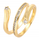 PIERŚCIONEK POZŁACANY 15 MM SPIRALA Z BRYLANTAMI XUPING 69685