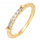 PIERŚCIONEK POZŁACANY 3 MM BRYLANCIKÓW SZEŚĆ XUPING 69693