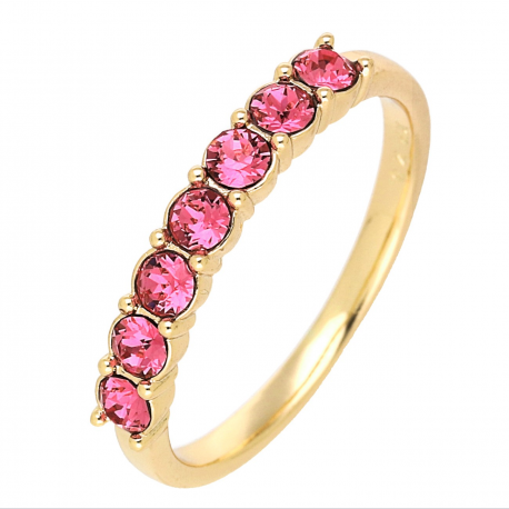 PIERŚCIONEK POZŁACANY 3 MM ROSE CRYSTAL XUPING 69709