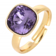 PIERŚCIONEK POZŁACANY 12 MM US 8 AMETHYST CRYSTAL XUPING 69714