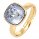 PIERŚCIONEK POZŁACANY 12 MM US 8 AQUAMARINE CRYSTAL XUPING 69715