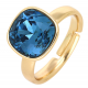 PIERŚCIONEK POZŁACANY 12 MM US 8 SAPPHIRE CRYSTAL XUPING 69717