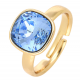 PIERŚCIONEK POZŁACANY 12 MM US 8 SAPPHIRE LIGHT CRYSTAL XUPING 69718
