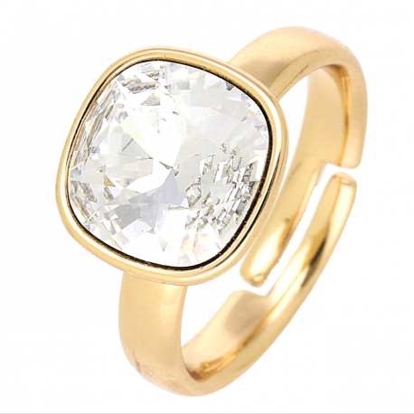 PIERŚCIONEK POZŁACANY 12 MM US 8 CRYSTAL XUPING 69720