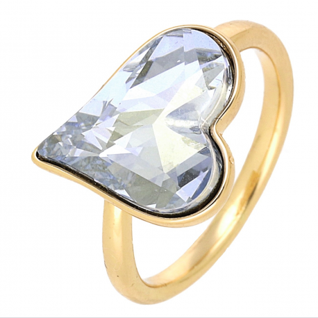 PIERŚCIONEK POZŁACANY 13 MM AQUAMARINE CRYSTAL XUPING 69721
