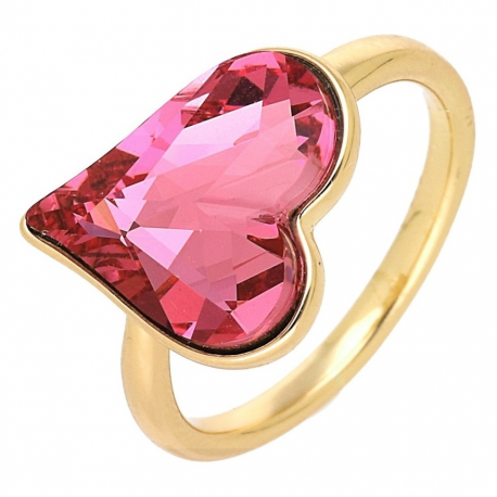 PIERŚCIONEK POZŁACANY 13 MM ROSE CRYSTAL XUPING 69724
