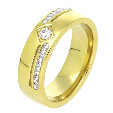 PIERŚCIONEK POZŁACANY 6 MM S. STEEL TTM XUPING 69737