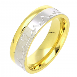 PIERŚCIONEK POZŁACANY 6 MM S. STEEL TTM XUPING 69746