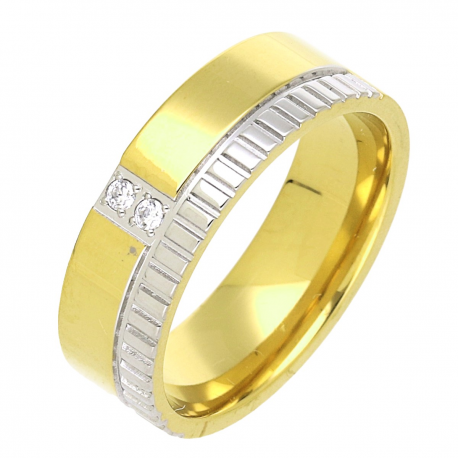 PIERŚCIONEK POZŁACANY 6 MM S. STEEL TTM XUPING 69747