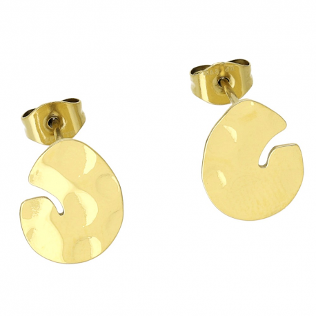 KOLCZYKI POZŁACANE 13/10 MM S. STEEL TTM XUPING 69834