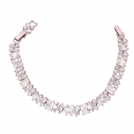 BRANSOLETKA PLATYNOWANA 19-17 CM 8 MM BRYLANTOWA LUXURY XUPING 69941