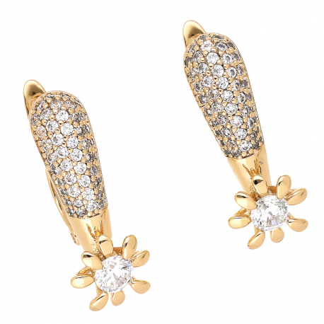 KOLCZYKI POZŁACANE 22/9 MM MOCNO BRYLANTOWE XUPING 69997