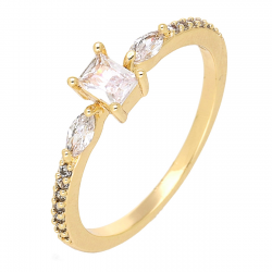 PIERŚCIONEK POZŁACANY 5 MM BRYLANTOWY XUPING 70089