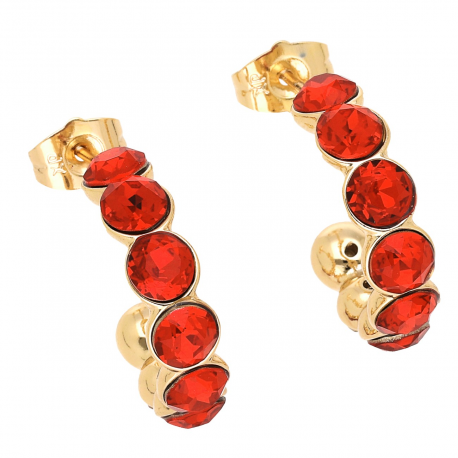 KOLCZYKI POZŁACANE 22/6 MM SIAM CRYSTAL XUPING 70357