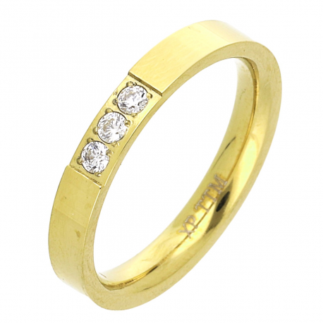 PIERŚCIONEK POZŁACANY 3 MM S. STEEL TTM XUPING 70542