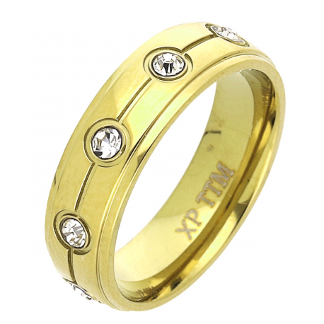 PIERŚCIONEK POZŁACANY 6 MM S. STEEL TTM XUPING 70550