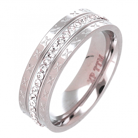 PIERŚCIONEK POZŁACANY 6 MM S. STEEL TTM XUPING 70557