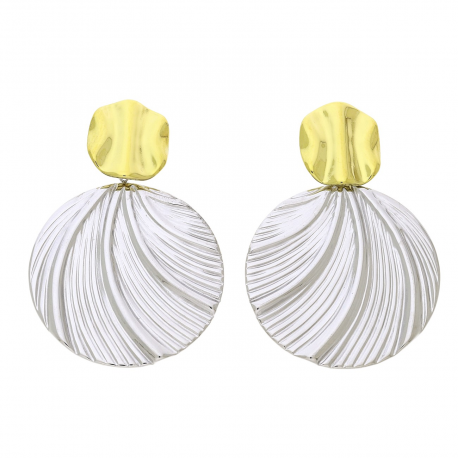 KOLCZYKI POZŁACANE 45/31 MM S. STEEL TTM XUPING 70670