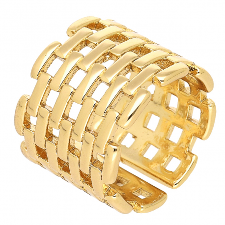 PIERŚCIONEK POZŁACANY 6US 16 MM ZŁOTY AŻUR XUPING 70882