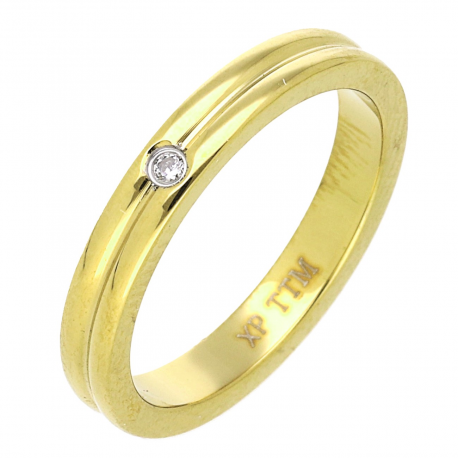 PIERŚCIONEK POZŁACANY 3 MM S. STEEL TTM XUPING 70899
