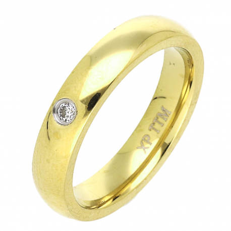 PIERŚCIONEK POZŁACANY 4 MM S. STEEL TTM XUPING 70898