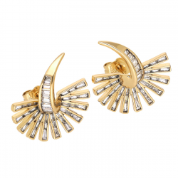 KOLCZYKI POZŁACANE 23/21 MM BRYLANTOWA ELEGANCJA XUPING 71286