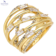 PIERŚCIONEK POZŁACANY 19 MM CUDO Z BRYLANTAMI XUPING 71558