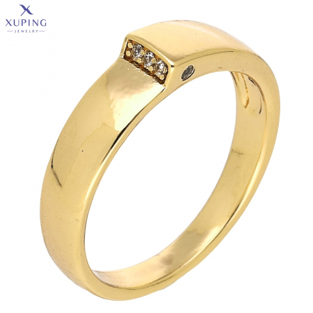 PIERŚCIONEK POZŁACANY 5 MM Z UKRYTYMI BRYLANCIKAMI XUPING 71561