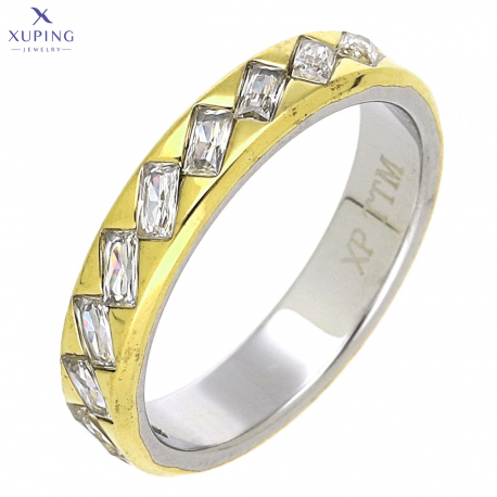 PIERŚCIONEK POZŁACANY 4 MM S. STEEL TTM XUPING 71587