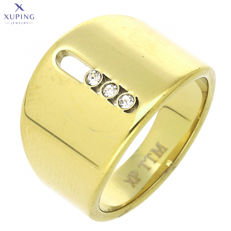 PIERŚCIONEK POZŁACANY 14 MM S. STEEL TTM XUPING 71576