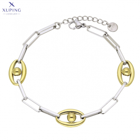 BRANSOLETKA POZŁACANA 18+3 CM 10 MM S. STEEL TTM XUPING 71711