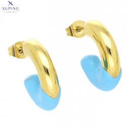 KOLCZYKI POZŁACANE 19/5 MM S. STEEL TTM XUPING 71825