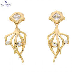 KOLCZYKI POZŁACANE 34/14 MM ZŁOTE KORZONKI XUPING 71861