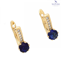 KOLCZYKI POZŁACANE 14/6 MM MALUSZKI SZAFIR XUPING 72214