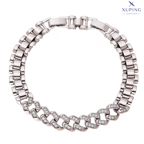 BRANSOLETKA PLATYNOWANA 19,5-17 CM 9 MM LUXURY XUPING 72501