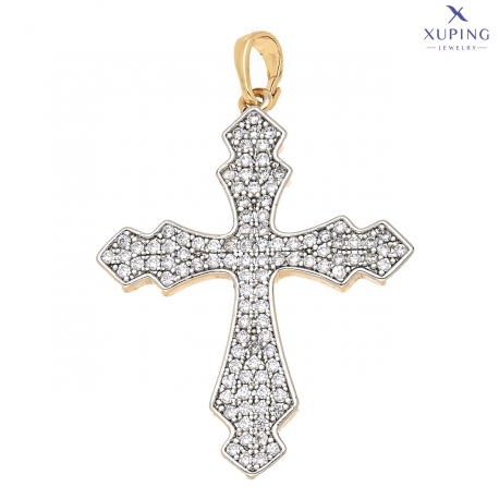 ZAWIESZKA ZŁOCONA 41/28 MM BRYLANTOWY KRZYŻ XUPING 72673