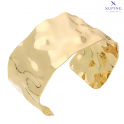 BRANSOLETKA POZŁACANA 60/32 MM WYKLEPANA ZŁOTA BLACHA XUPING 72735