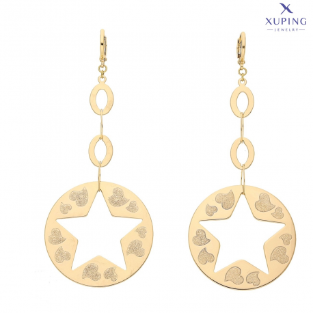 KOLCZYKI POZŁACANE 87/35 MM DLA GWIAZDY XUPING 72739